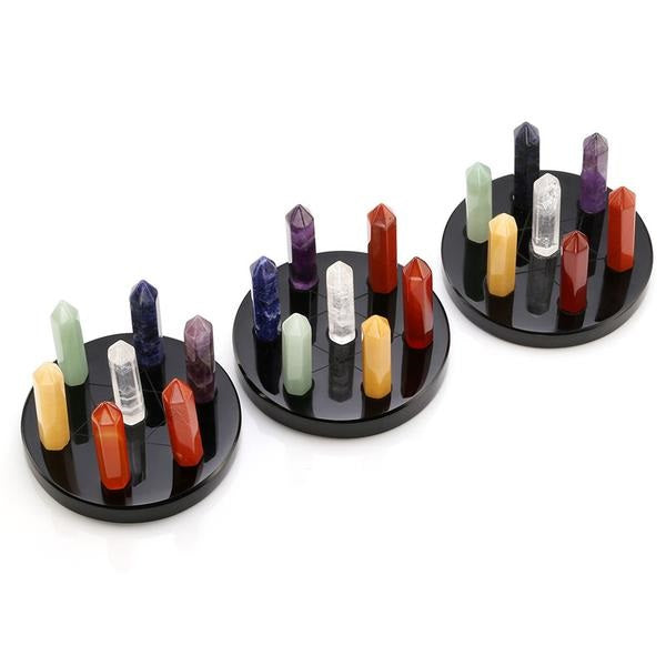 7 Chakra Reiki Hexagonal Crystal Wands