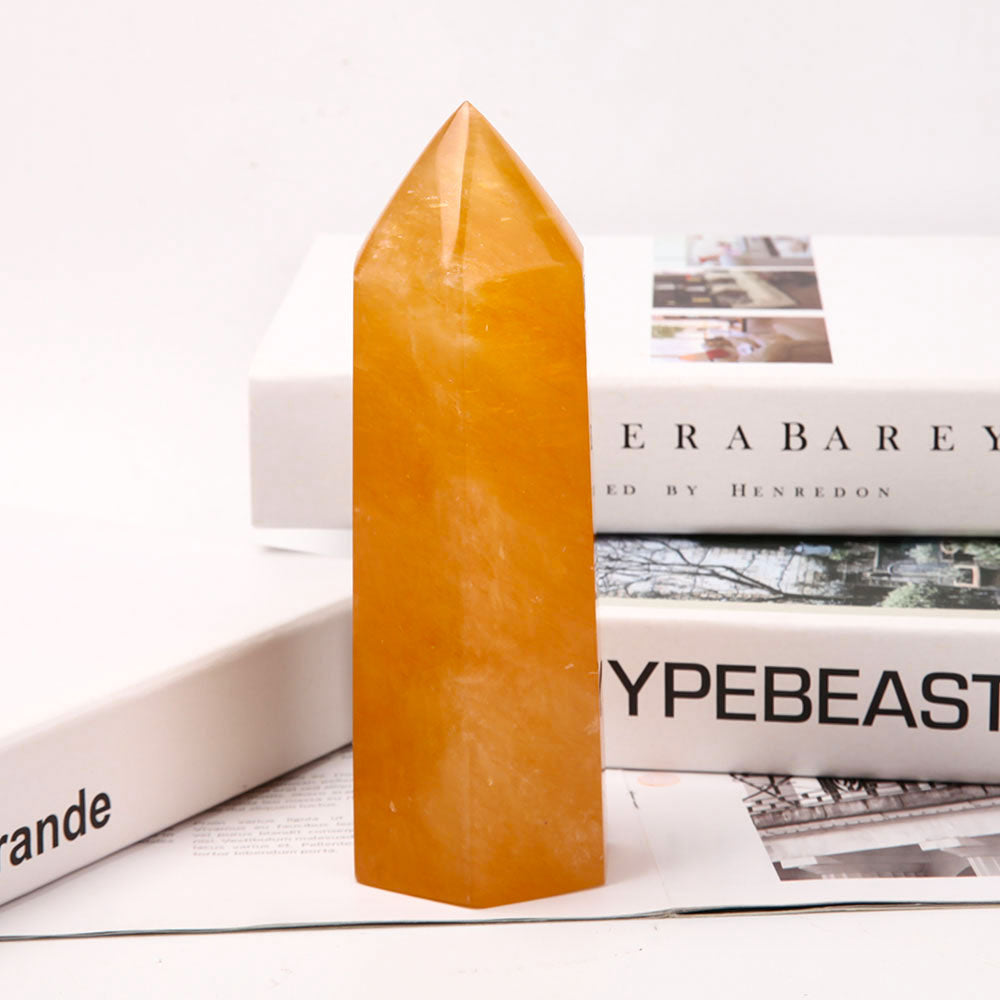 7-inch Honey Calcite Crystal Tower for Energy Healing