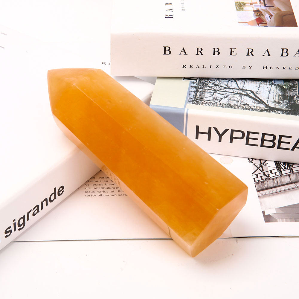 7-inch Honey Calcite Crystal Tower for Energy Healing