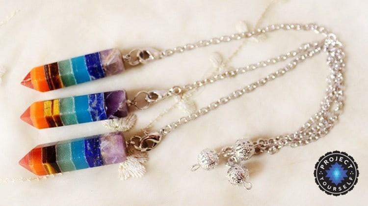 Chakra Balancing Pendulum with Gemstone Crystals