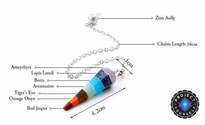 Chakra Balancing Pendulum with Gemstone Crystals