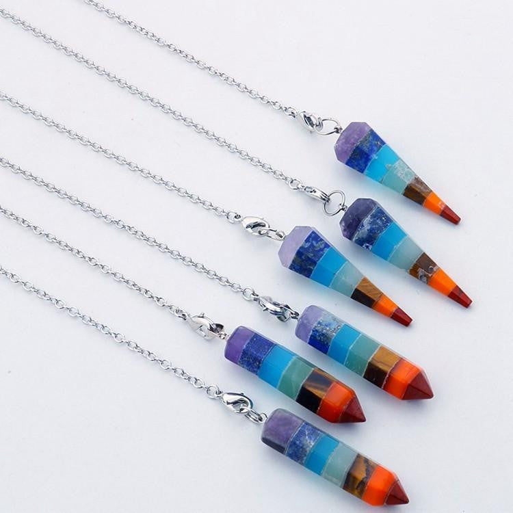 Chakra Balancing Pendulum with Gemstone Crystals