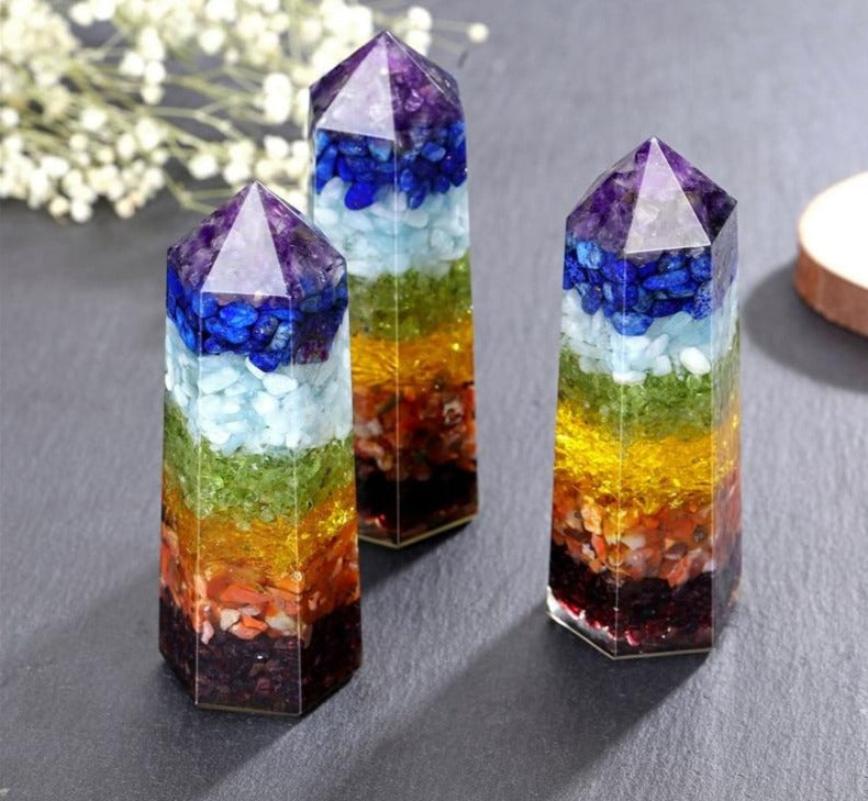 7 Layers Chakra Crystal Tower for Meditation Practice