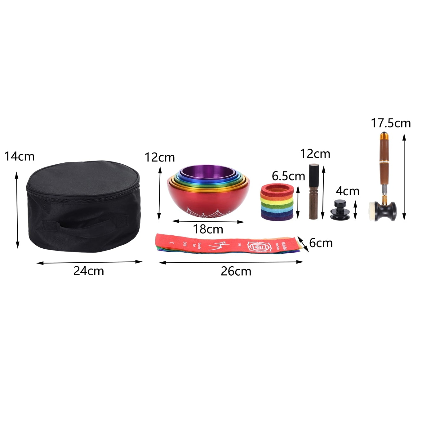 Planetary Tibetan Singing Bowl Set - 7 Pieces Chakra - OM Cosmic Frequencies