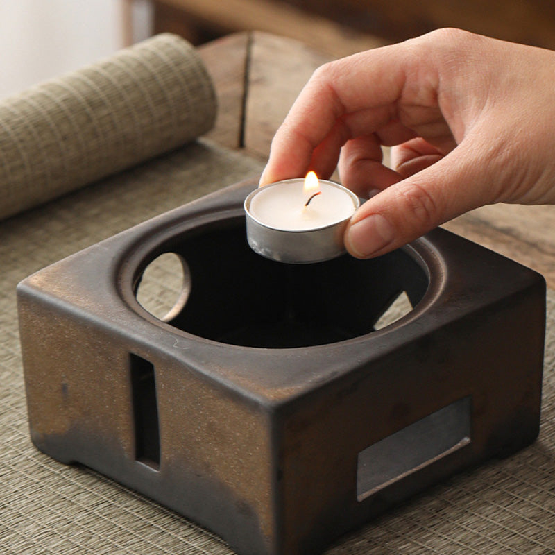 700ml Retro Brown Ceramic Gongfu Teapot with Base