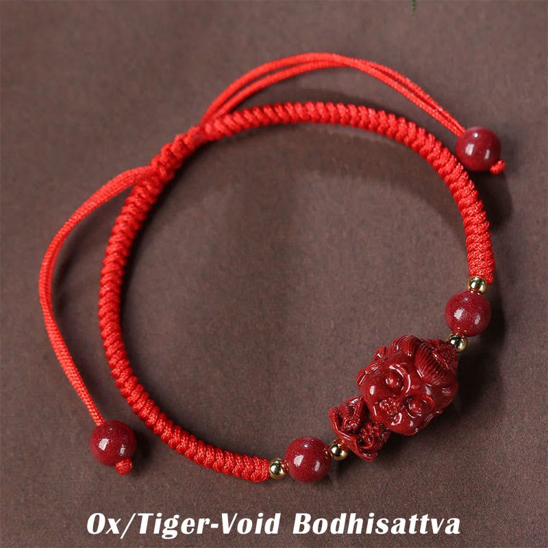 Chinese Zodiac Cinnabar Amulet Blessing String Bracelet