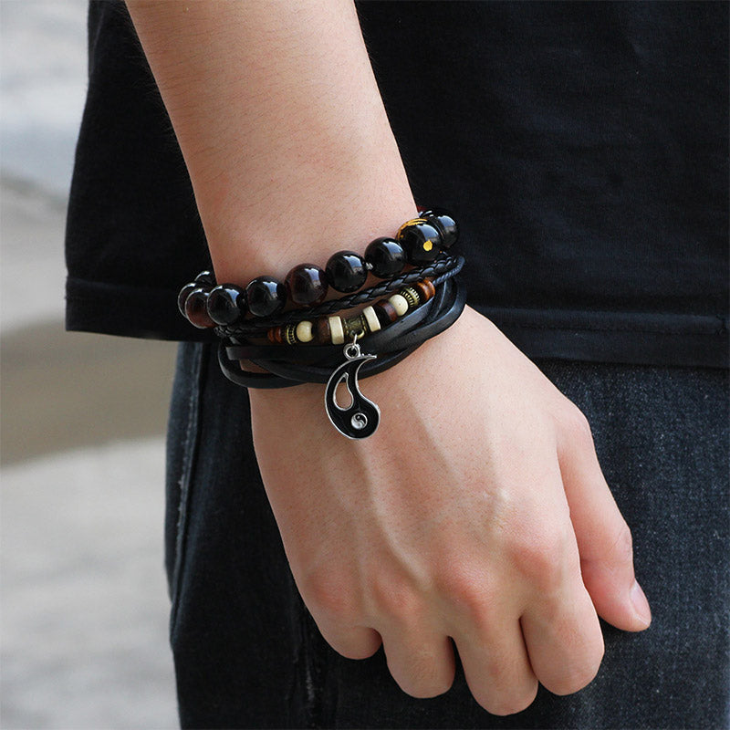 Unisex Copper Yin Yang Balance Bracelet for Couples