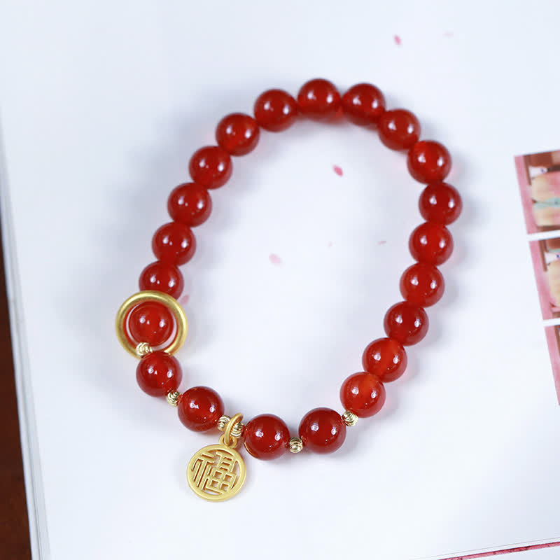 Natural Red Agate Confidence Bracelet for Calm & Growth