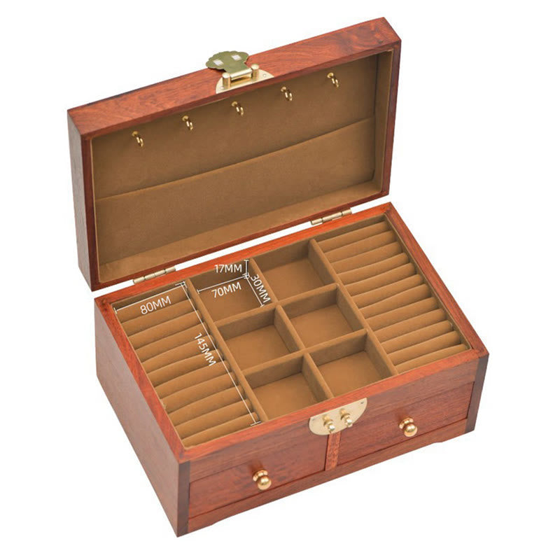 Handmade Rosewood Jewelry Storage Box 25.5cm Large Lockable