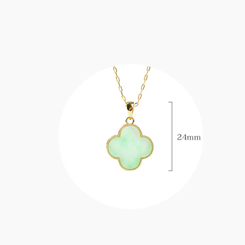 Jade Four Leaf Clover Luck Necklace Pendant