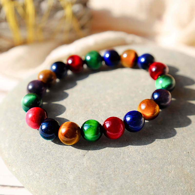 10mm Tiger Eye Courage Bracelet for Strength & Protection