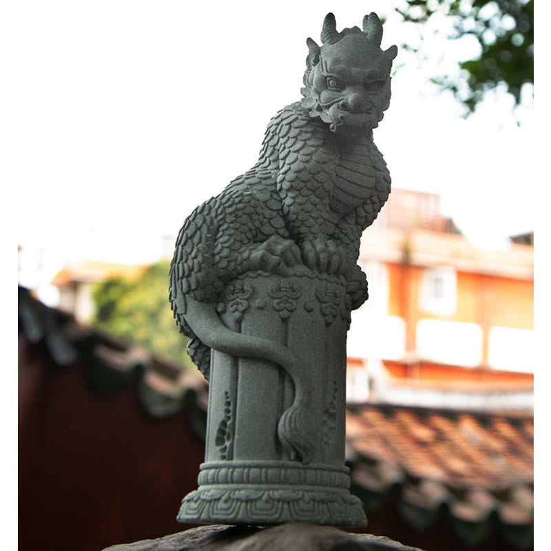 Standing Feng Shui Chinese Dragon Statue for Luck & Success