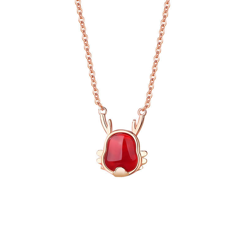925 Sterling Silver Red Agate Dragon Jewelry for Fortune & Strength