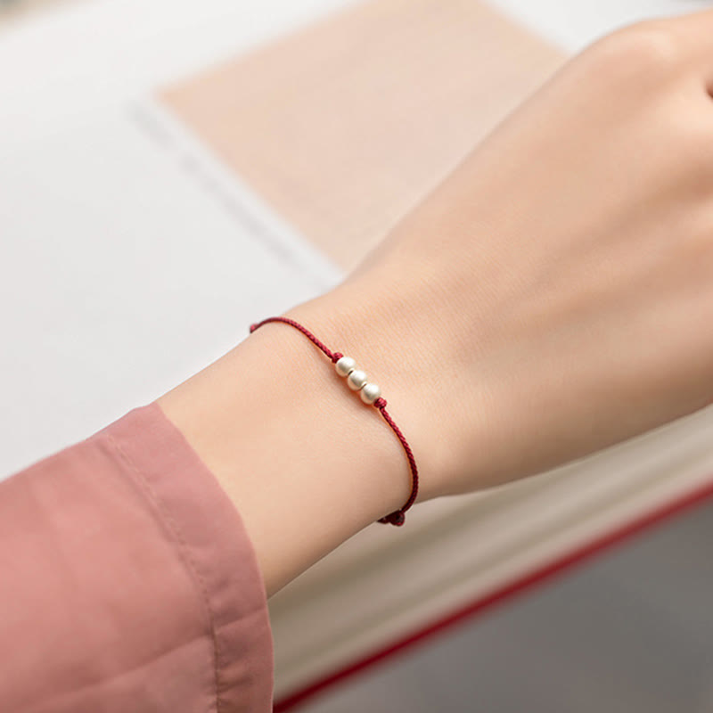 925 Sterling Silver Red String Protection Bracelet Anklet