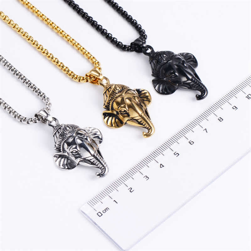 Ganesh Necklace Titanium Steel Pendant Protection Unisex