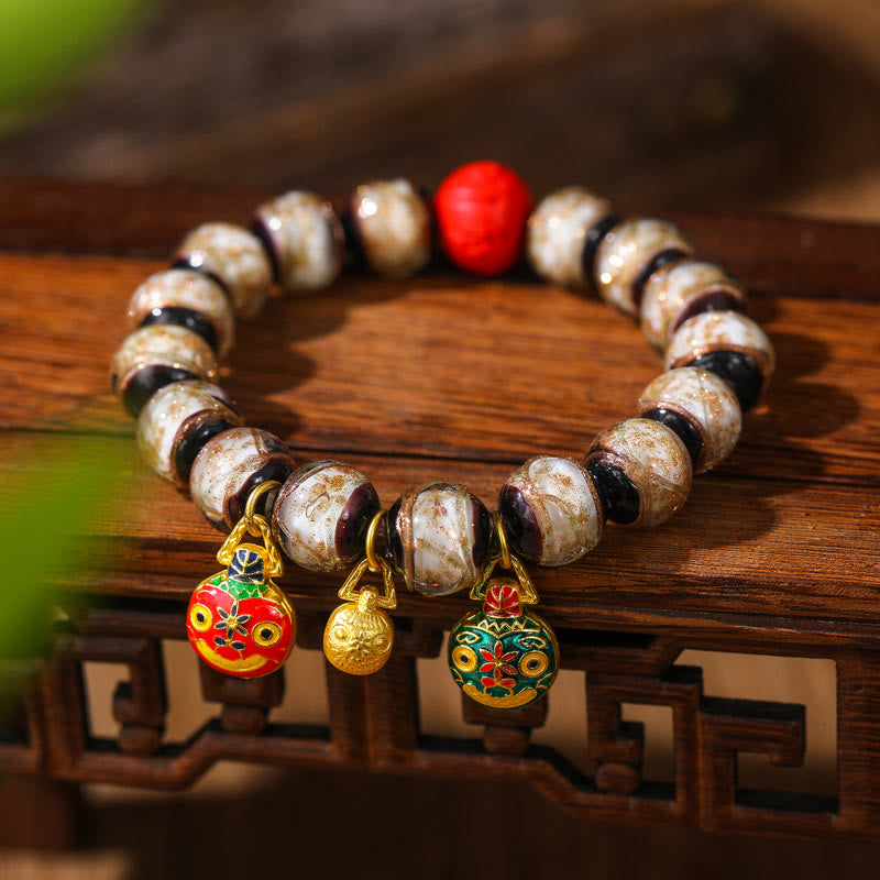 14MM Multicolor Cinnabar Bracelet for Wealth and Blessings
