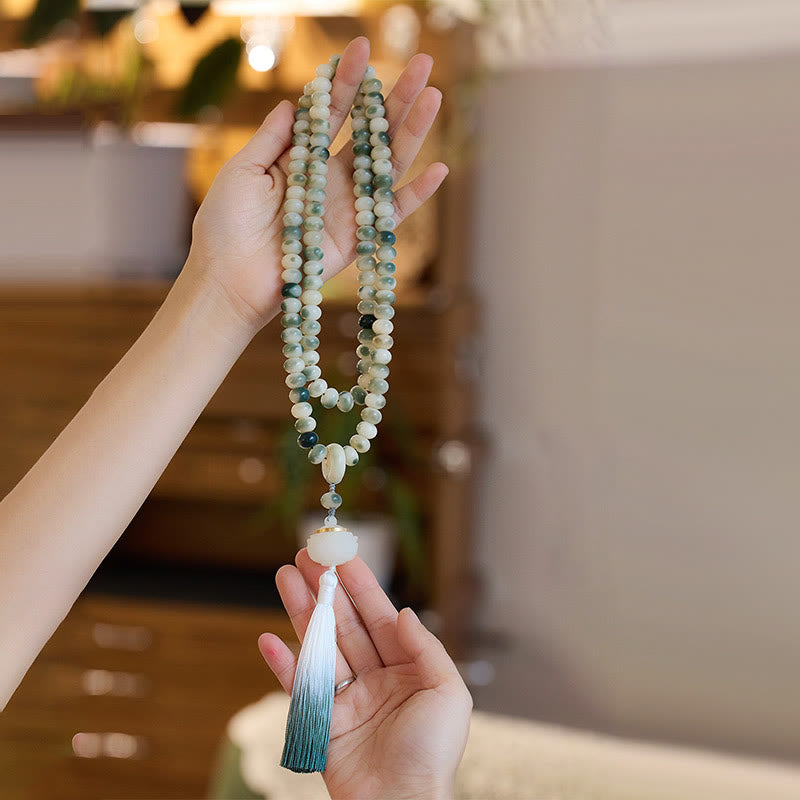 Natural 108 Bodhi Seed Mala Bracelet for Wisdom & Meditation