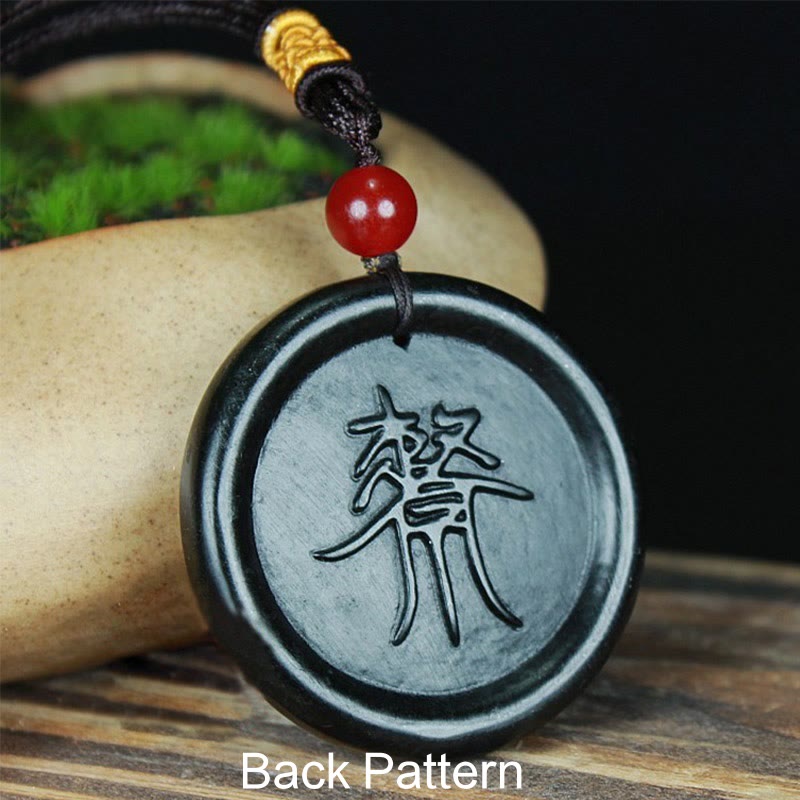 Cyan Jade Yin Yang Necklace for Success and Harmony