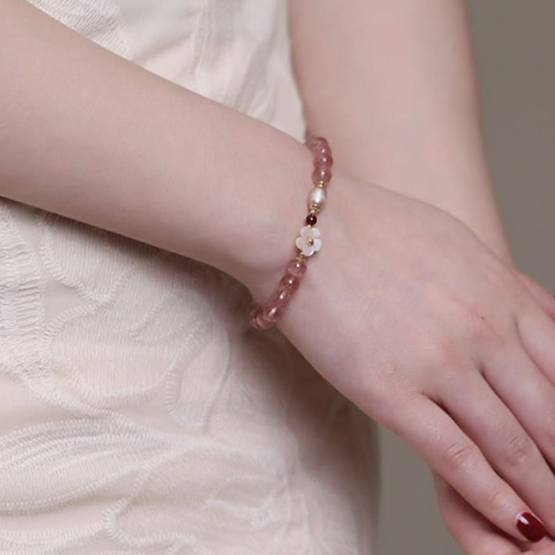 Strawberry Quartz Love Healing Bracelet for Heart Energy