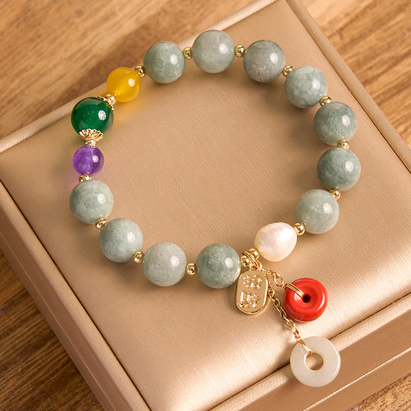 Jade Red Agate Peace Buckle Confidence Bracelet