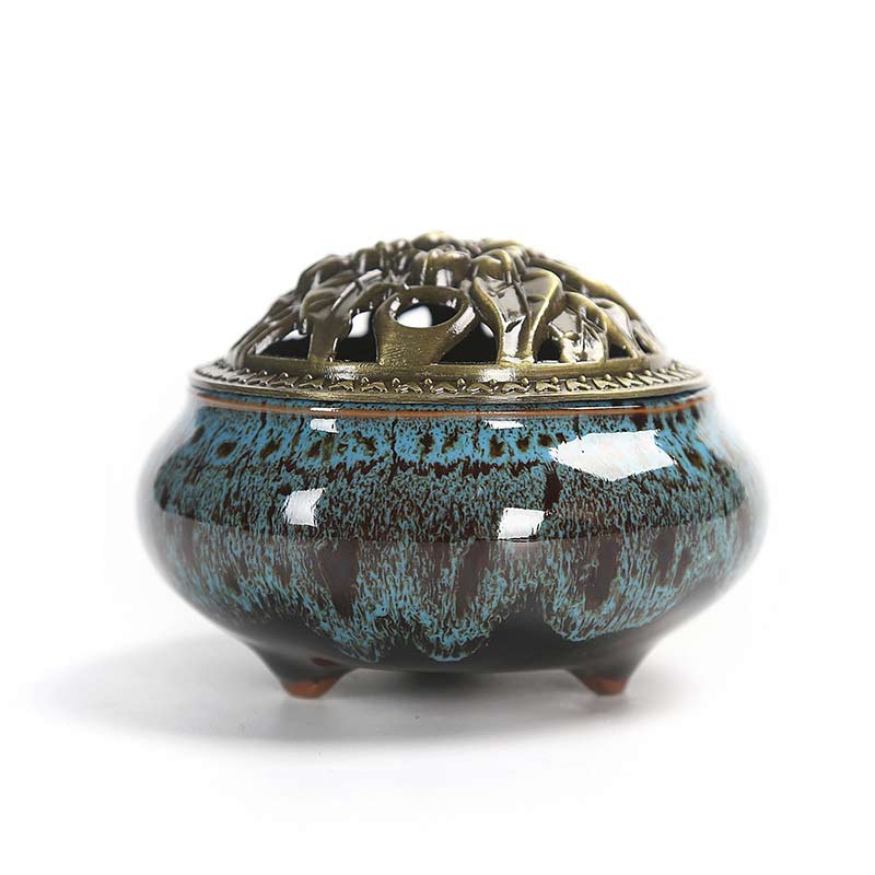 Colorful Ceramic Incense Burner | 4in Porcelain Burner