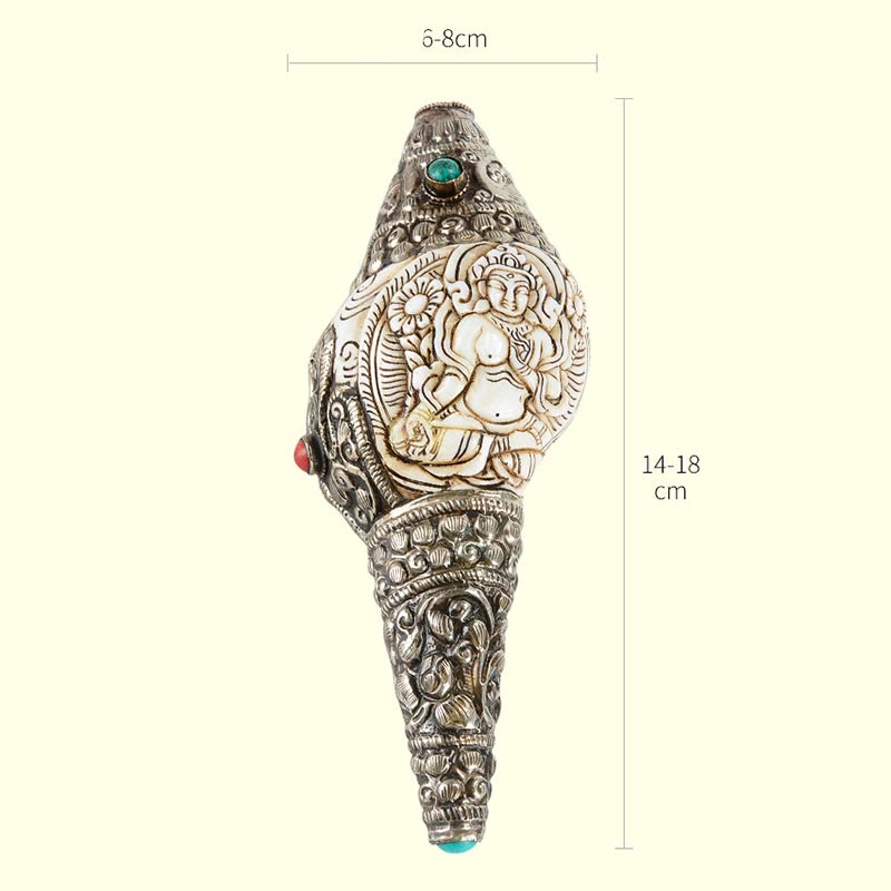Handmade Tibetan Shankha Conch Shell Decoration for Wealth
