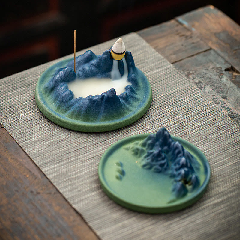 Creative Ceramic Mountain River Backflow Incense Burner