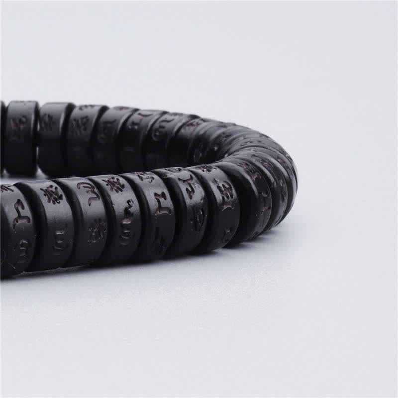 Om Mani Padme Hum Coconut Shell Happiness Bracelet