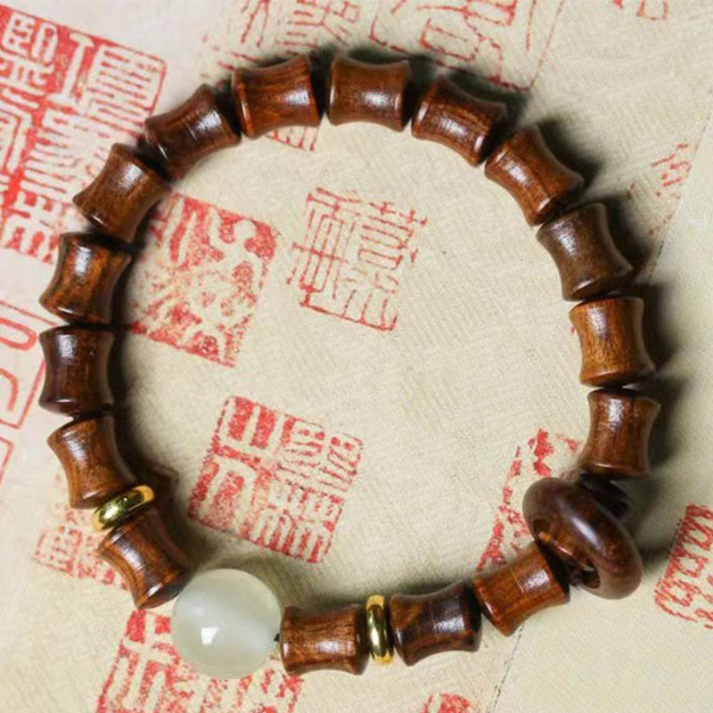8mm Ebony Wood Peace Bracelet for Meditation & Balance