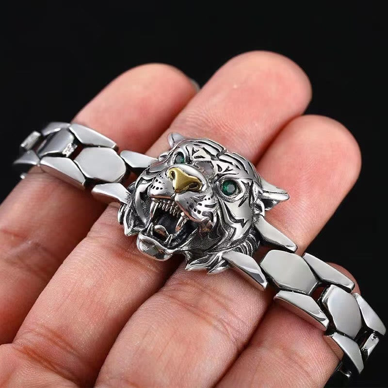 Copper Tiger Head Healing Bracelet for Balance & Luck