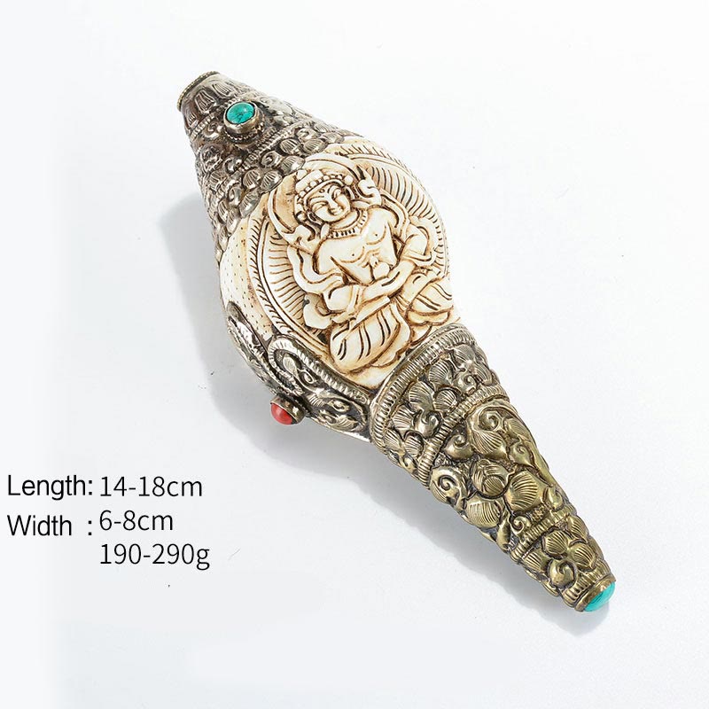 Handmade Tibetan Shankha Conch Shell Decoration for Wealth