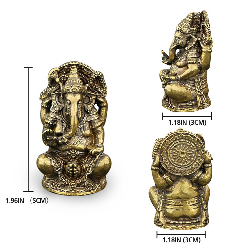 Copper Ganesh Elephant Statue for Wealth and Protection