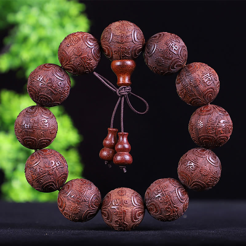 Rosewood Chinese Zodiac Bracelet | 12 Zodiac Beads Warmth