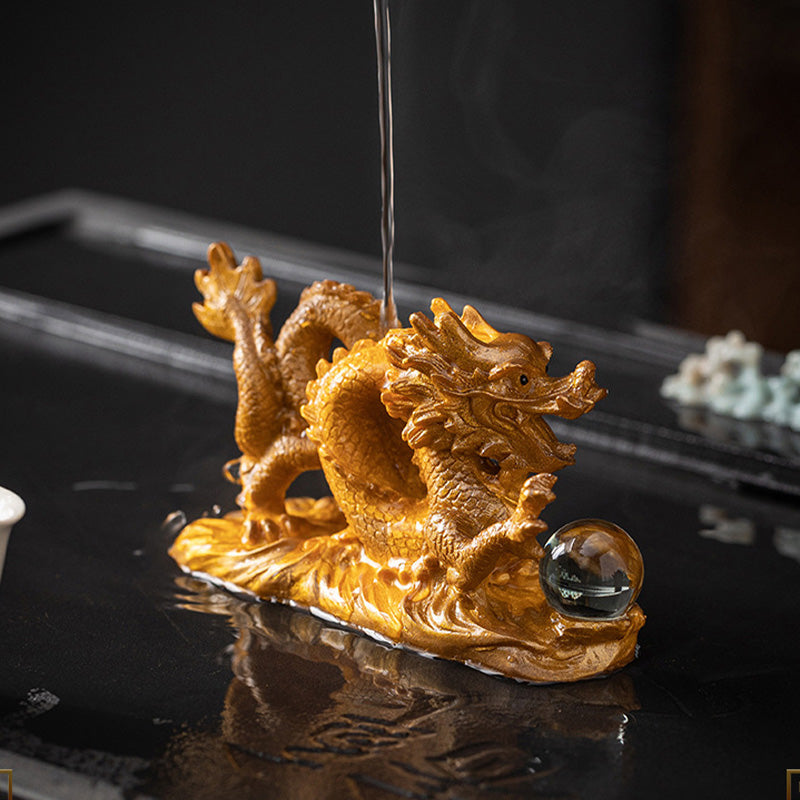 Year of the Dragon Color-Changing Resin Tea Pet Figurine
