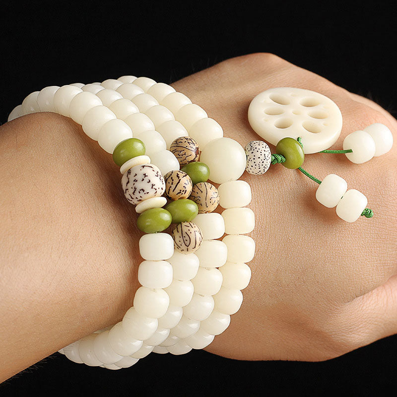 8mm Bodhi Seed Mala Bracelet for Meditation & Protection