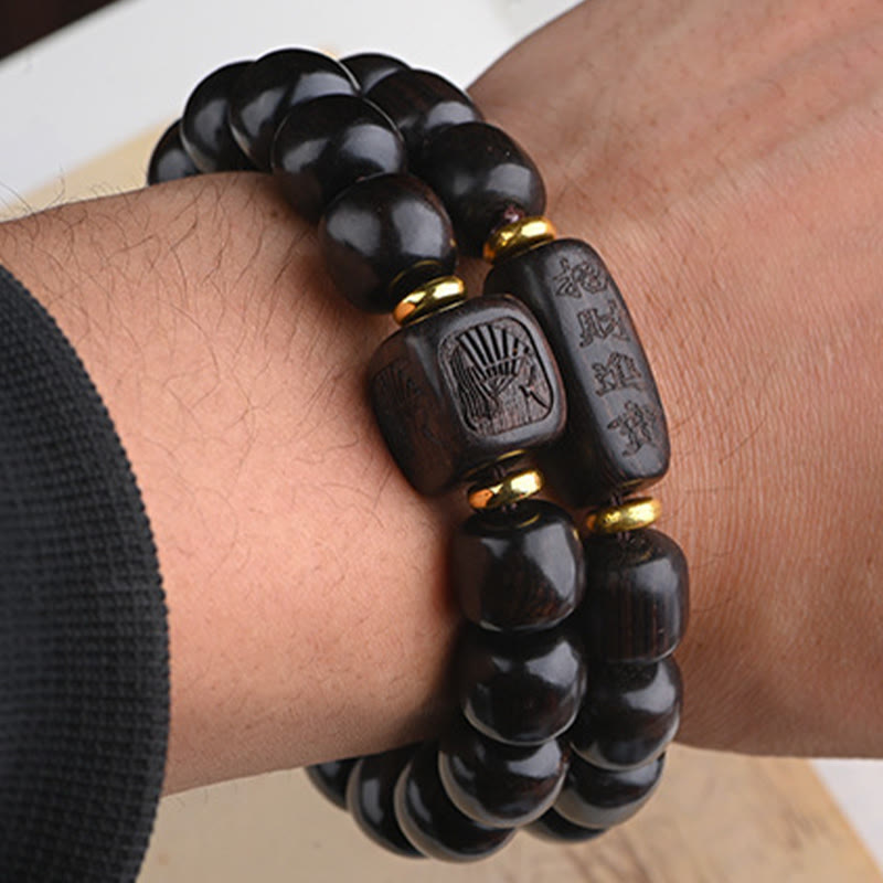 12mm Ebony Wood Lucky Balance Spiritual Bracelet