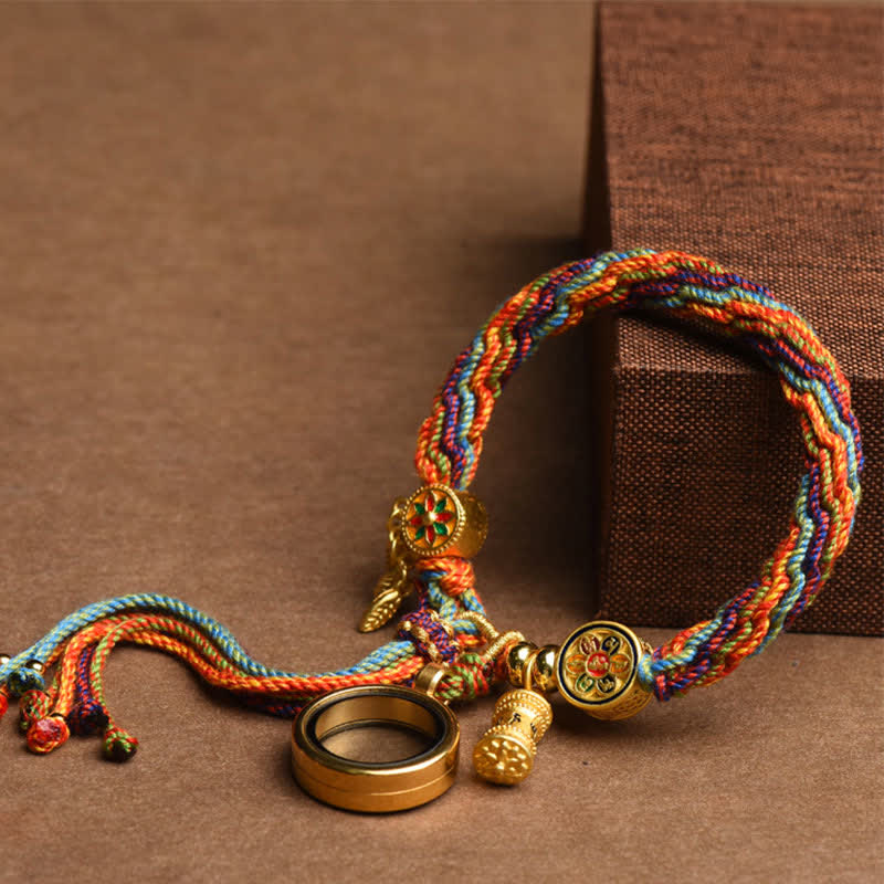 Om Mani Padme Hum Bracelet | Red String Spiritual Protection 10mm