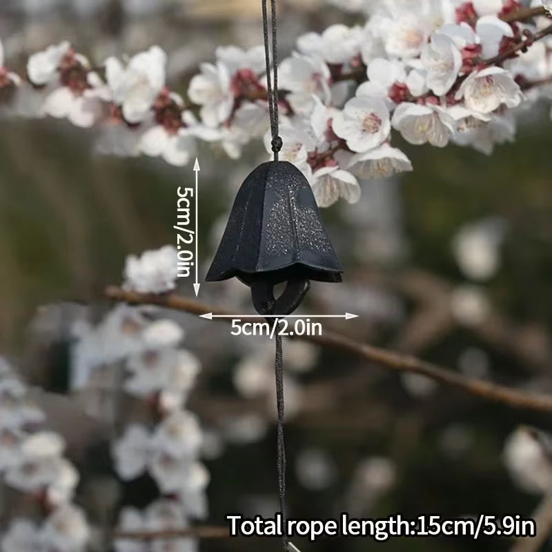 Black bell-shaped wind chime for Japanese Iron Wind Chimes outdoor garden decor