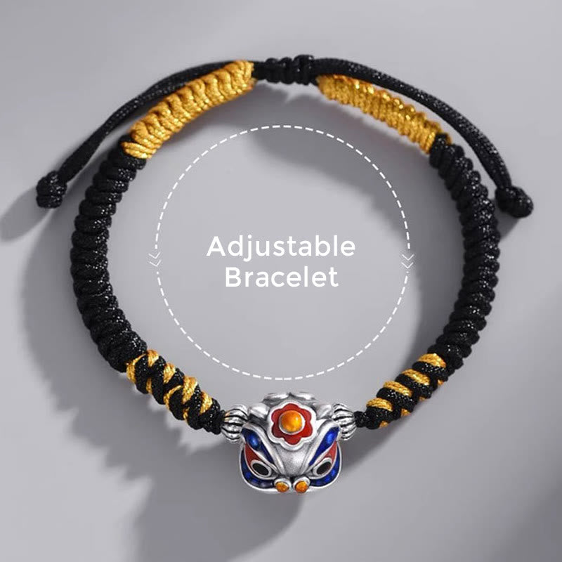 Handmade Dancing Lion Red String Bracelet for Protection