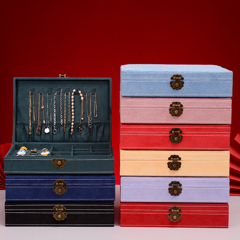 Flannel Jewelry Box Organizer with Lock | Spiritual Storage