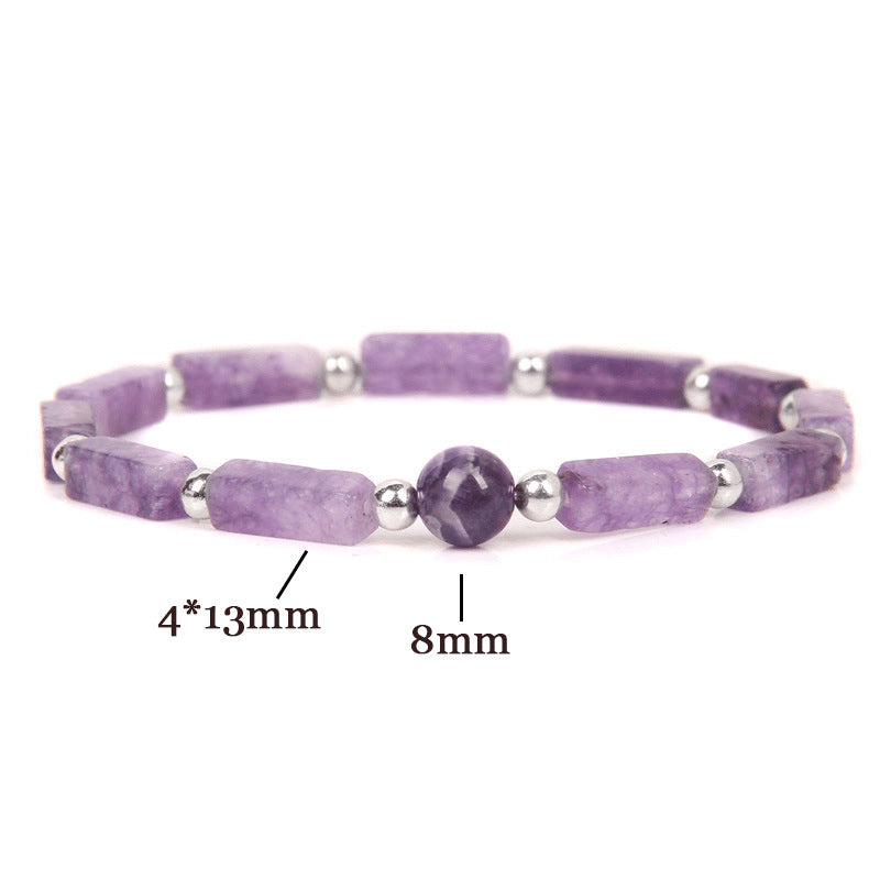 Natural Crystal Amethyst Bracelet for Spiritual Balance & Healing
