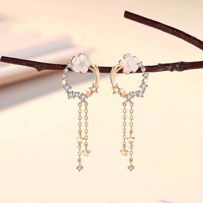 925 Sterling Silver Flower Butterfly Love Necklace Set