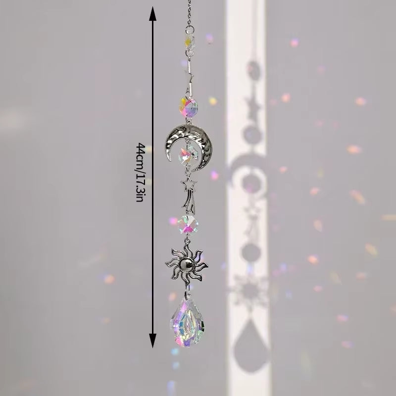 Crystal Suncatcher Outdoor Wind Chime Hanging Crystal Angel Butterfly Pendants Garden Tree Decor Window Drop Bell Hanging Decor