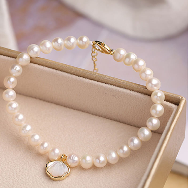 14K Gold Plated Pearl Bracelet | Healing Wisdom & Optimism