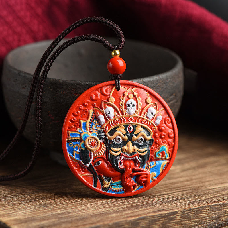 Zakiram Cinnabar Goddess of Wealth Necklace Pendant