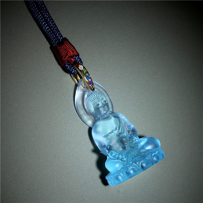Liuli Crystal Buddha Necklace | Medicine Buddha Amulet | Healing
