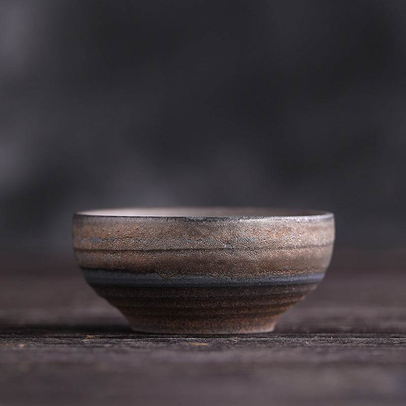 Striped Ceramic Teacup 80ml | Zen Decor Bowl