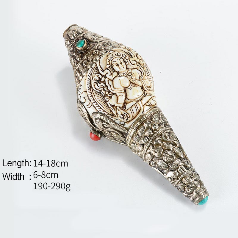 Handmade Tibetan Shankha Conch Shell Decoration for Wealth