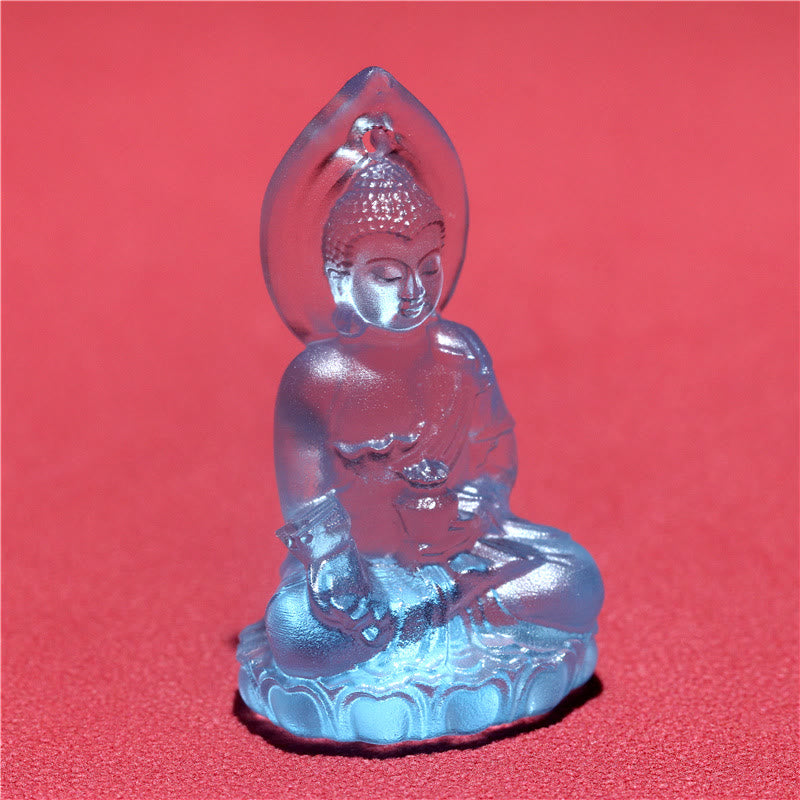 Liuli Crystal Buddha Necklace | Medicine Buddha Amulet | Healing