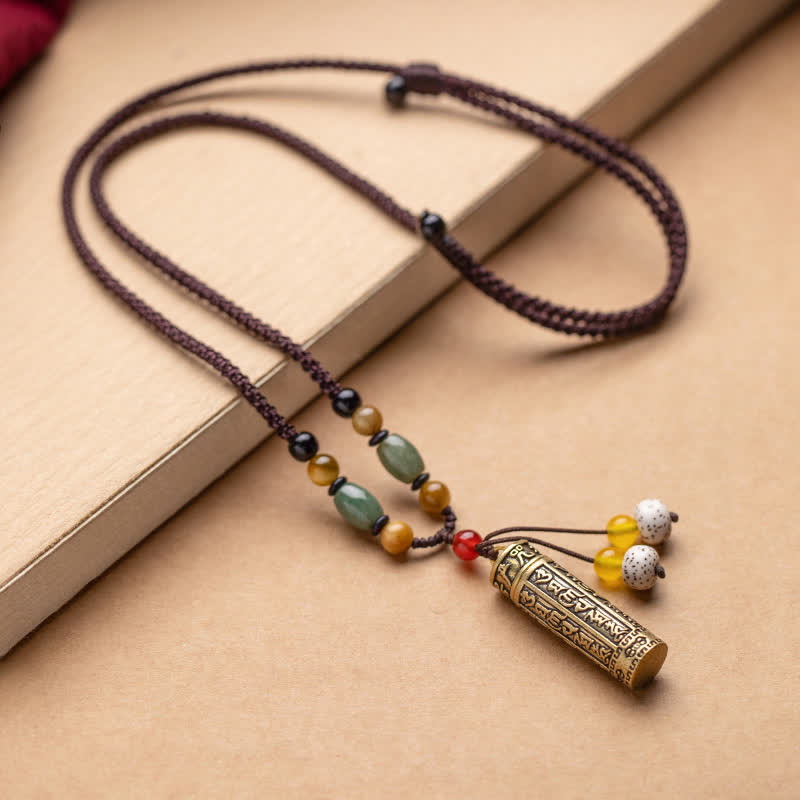 Om Mani Padme Hum Protection Necklace | Copper & Bodhi Seed
